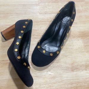 💯Tory Burch Canvas Blocked Heels
